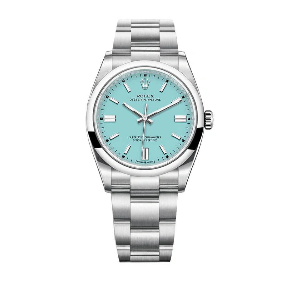 Rolex Oyster Perpetual 126000 “Turquoise Blue Dial” First-Class Replica Breathable 863