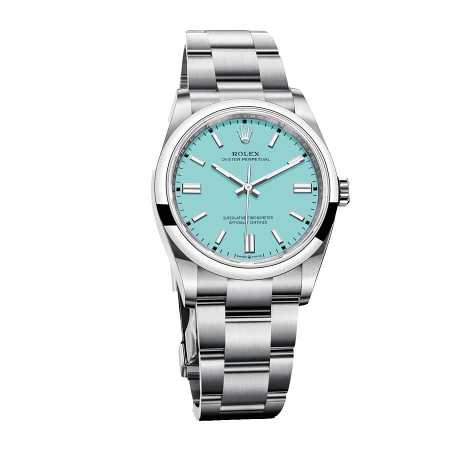 Reptime Rolex Oyster Perpetual 126000 “Turquoise Blue Dial” First-Class Replica Breathable 863
