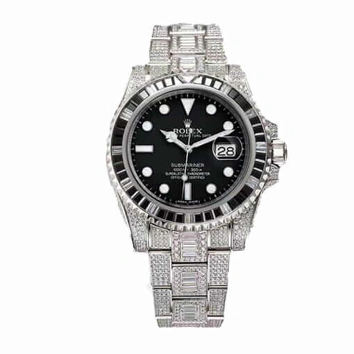 Reptime WrinkleFree Rolex Submariner 116610LN-97200 “Iced Out” Precision Clone 1105