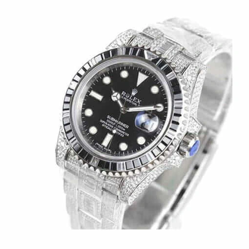 Reptime WrinkleFree Rolex Submariner 116610LN-97200 “Iced Out” Precision Clone 1105