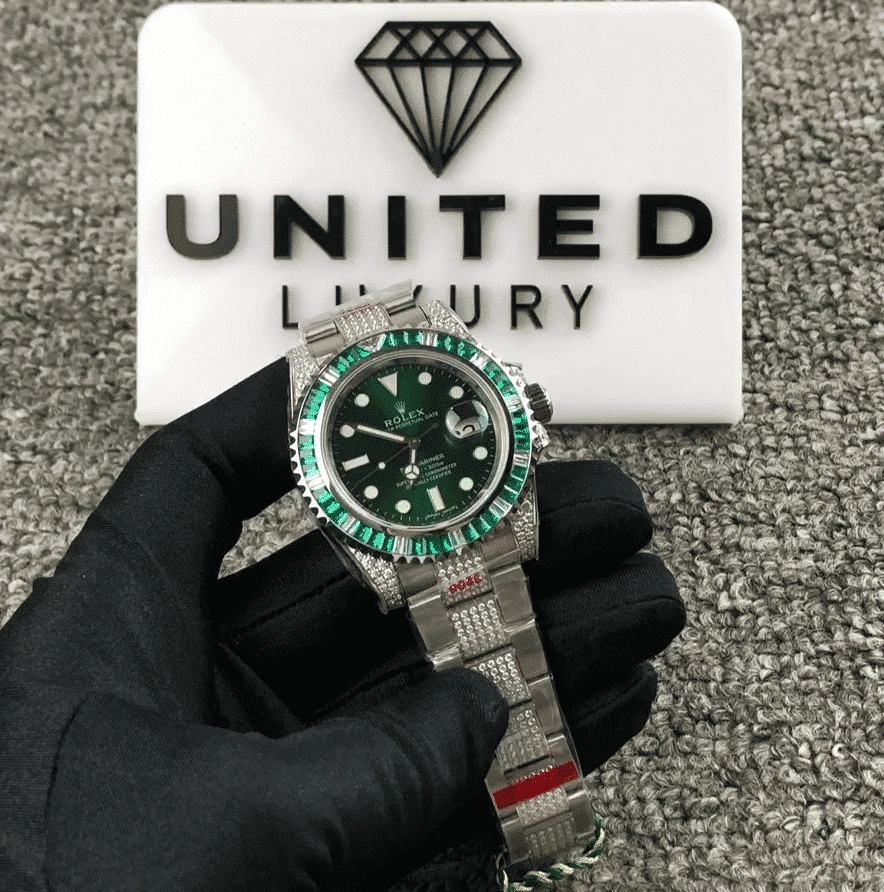 Reptime EasyMatch Rolex Submariner 116610LV “Hulk Iced Out”  Replica 1: 1106