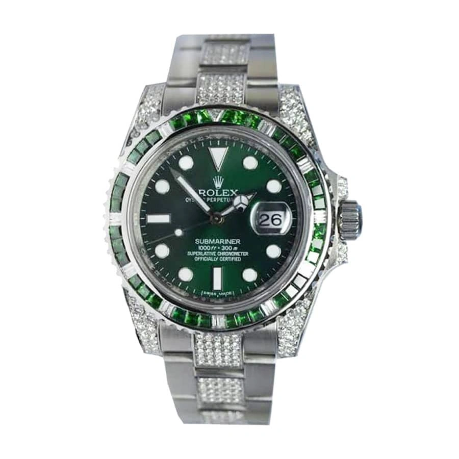 Reptime EasyMatch Rolex Submariner 116610LV “Hulk Iced Out”  Replica 1: 1106